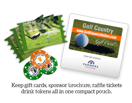 Event extras – raffle tickets, drink tokens and sponsor gift cards